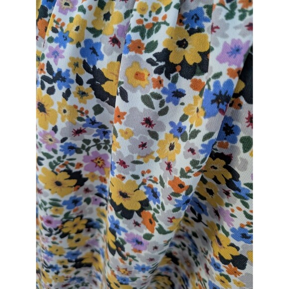 Pleione Anthropologie Women M Multicolor Floral Smocked Boho Blouse Cottagecore - Picture 7 of 14